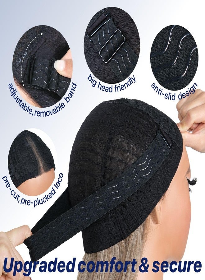 BrownBomb Dark Blue Wear and Go Glueless Wigs Pre Plucked Pre Cut for Beginners Synthetic Lace Front Wig for Woman Long layered Straight Wigs with Bangs 26 Inch 3 Seconds to Wear for Beginners - Image 5